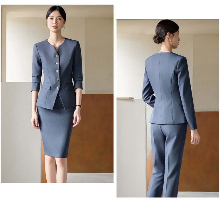 Suit Suit for Women Spring & Fall New Fashion Elegant Goddess Style Professional Wear Formal Wear Beauty Salon Jewelry Store Work Clothes