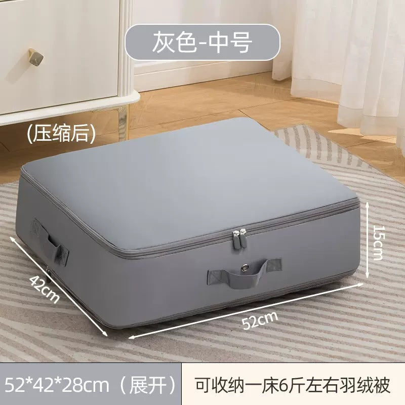 Quilt Storage Bag, Vacuum Compression Bag for Wardrobe, Holds down Jackets, Quilts, Clothes, No Need for Air Extraction, Large Capacity