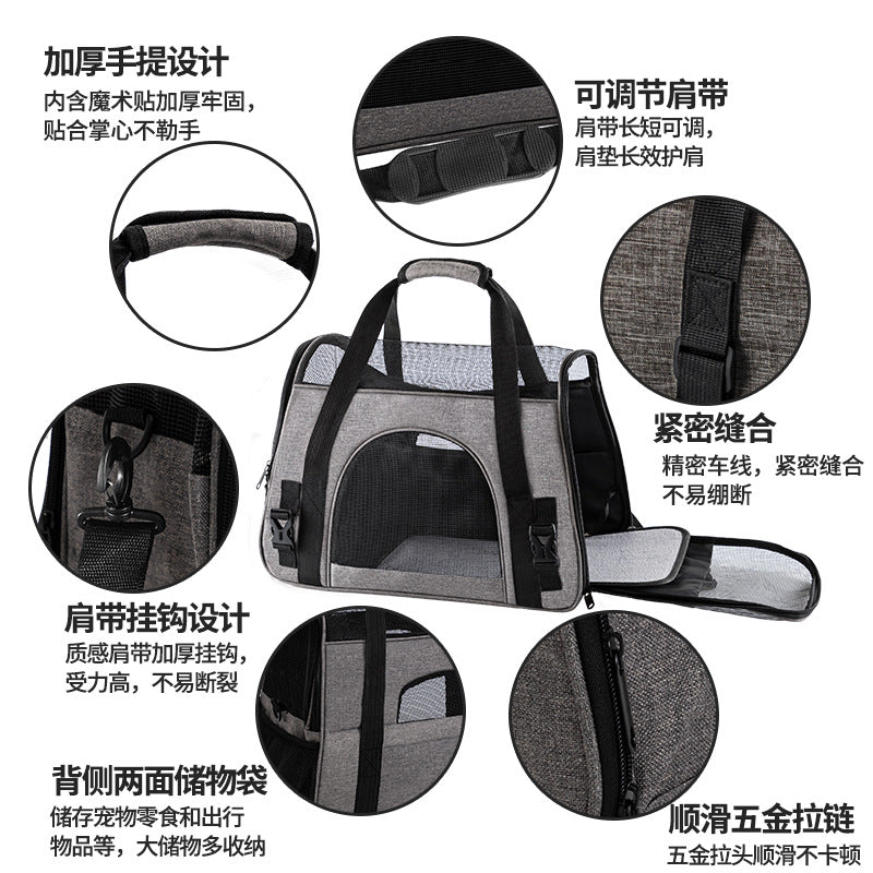 Amazon's New Pet Cat Carrier Bag, Portable Mesh Breathable Hand-Held Bag for Cats and Dogs, Universal Crossbody Shoulder Pet Bag for Outings