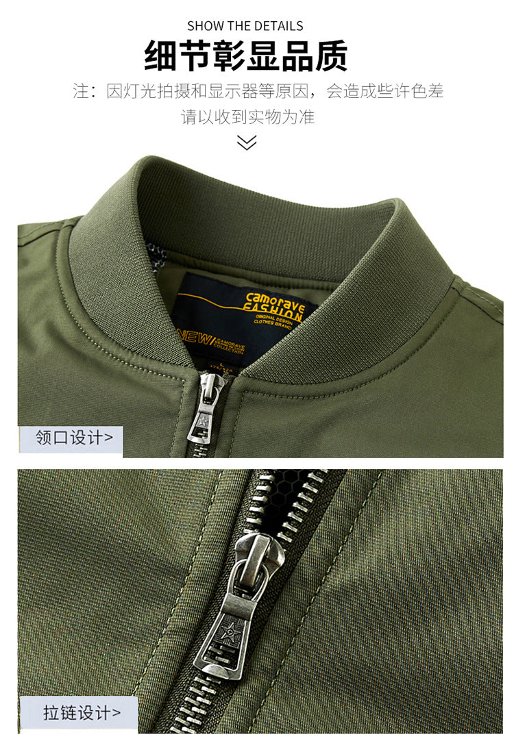 Autumn and Winter New Quilted Jacket Men's Casual Retro Versatile Baseball Uniform American Workwear Thickeneded Warm Cotton Jacket
