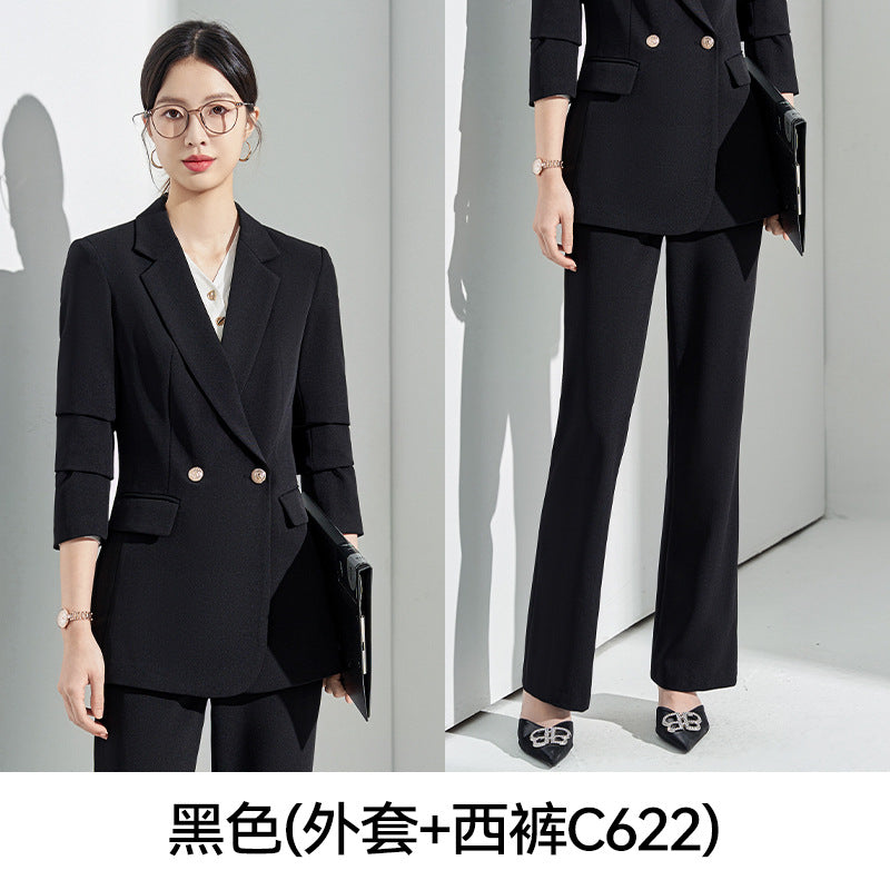 Gray Suit Women's Formal Wear 2025 New Spring & Fall Small High-End Elegant Professional Suit Work Clothes