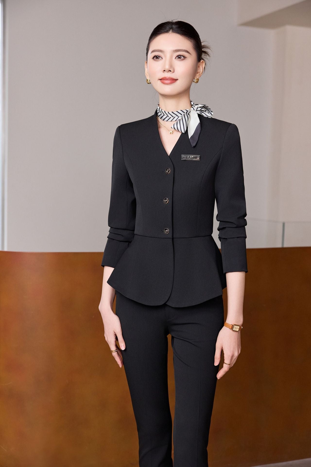 Dark Blue Suit Suit for Women 2025 Autumn and Winter New Professional Formal Wear Fashionable Workwear Jewelry Store Work Clothes