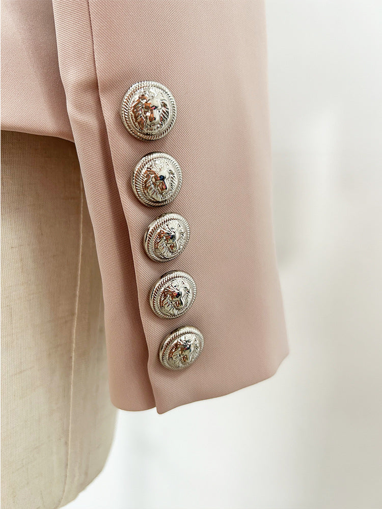 In Stock 2026 Export Star High-End Premium European and American Style Blazer with Metal Lion Head Buttons Double-Breasted Small Suit