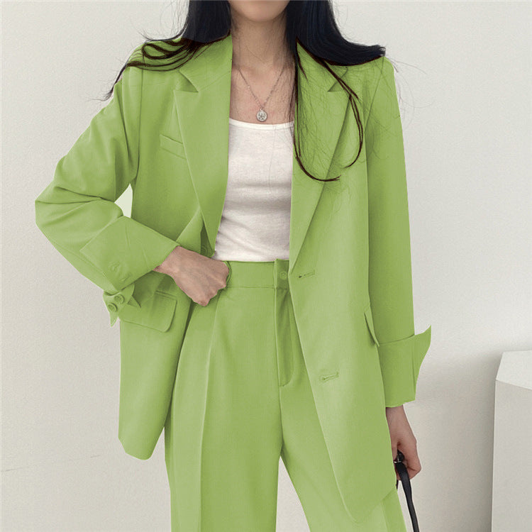 Suit Jacket High Sense Women's Spring and Autumn Design Sense Thin Niche Professional suit Temperament Slim-fit Small Suit Two-piece Set