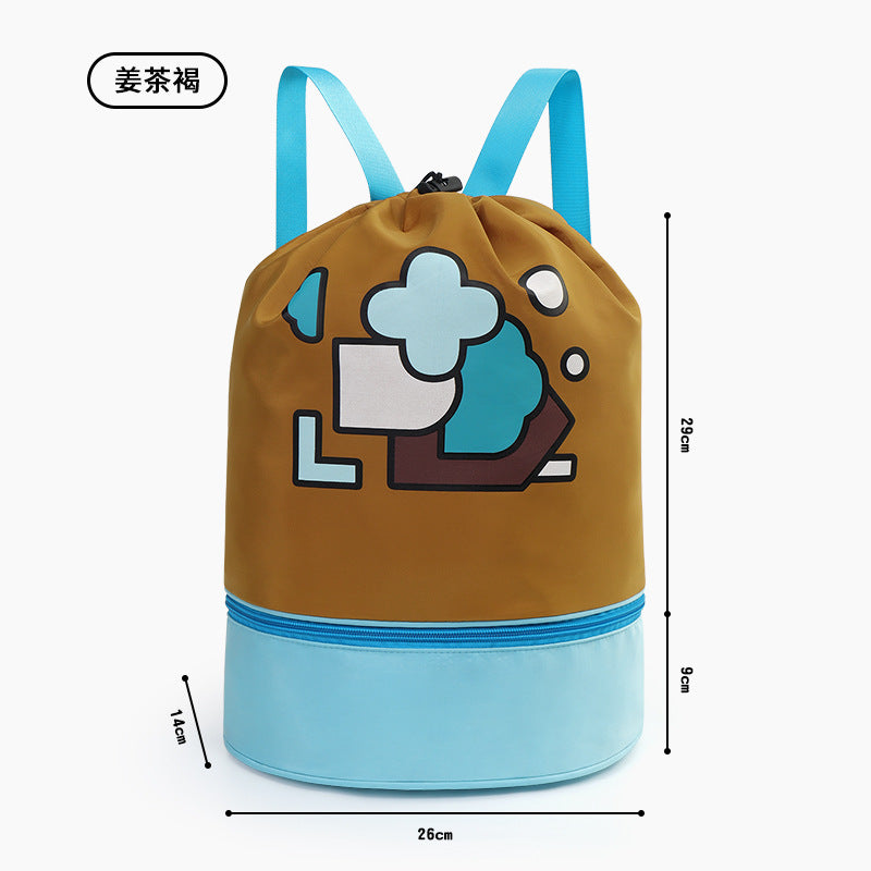 KK Tree Children's Swimming Bag Dry and Wet Separate Waterproof Storage Bag for Boys and Girls Portable Backpack Large Capacity Beach