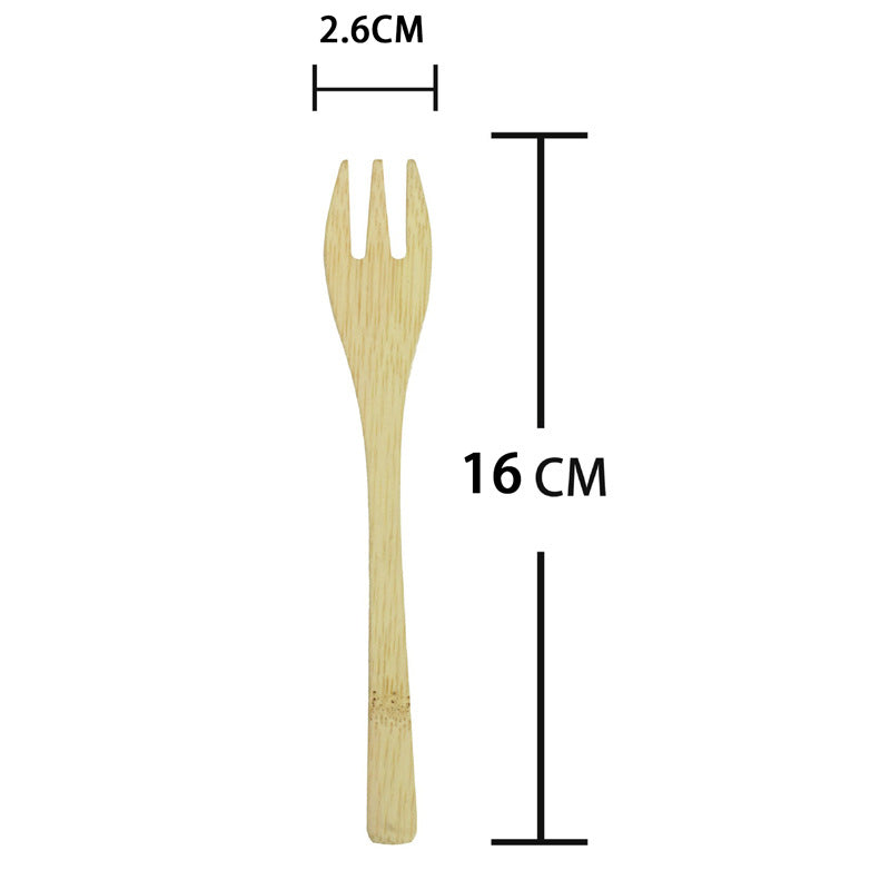 Factory cross-border selling bamboo tableware portable suit bamboo knife bamboo fork bamboo spoon cloth bag l bamboo tableware suit wholesale