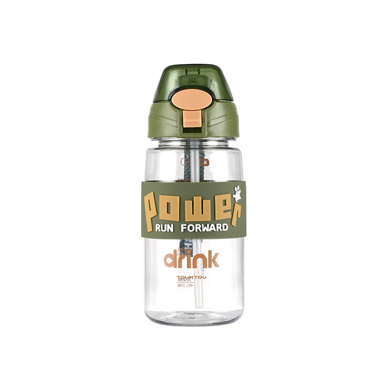 Straw Cup Student High Temperature Cartoon Cute Universal Wholesale Plastic Handy Cup Direct Drinking Large Capacity Kettle