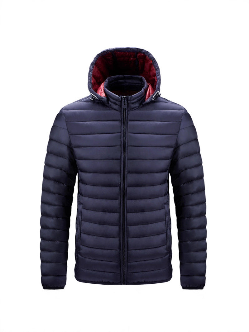 2025 Autumn/Winter Ribbed Jacket with Zipper, Detachable Hood, Men's Cross-Border E-Commerce Dropshipping, 2025 New Model
