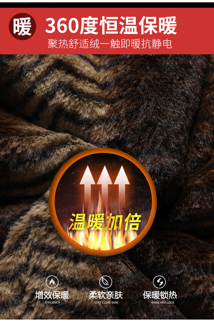 Middle-aged and elderly cotton-padded jacket 2024 winter middle-aged men's fleece-lined hooded jacket business leisure warm cotton-padded jacket