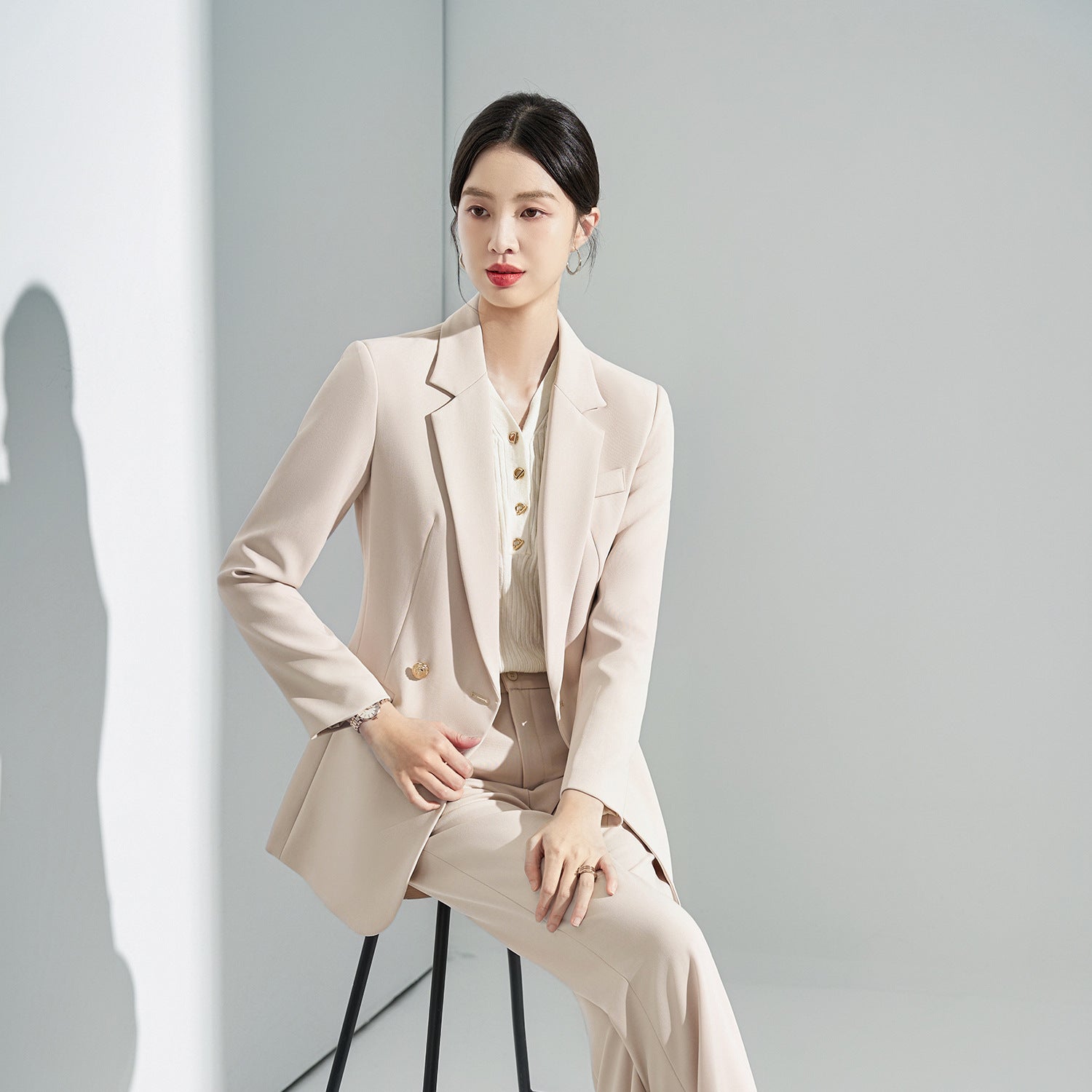 Gray Suit Women's Formal Wear 2025 New Spring & Fall Small High-End Elegant Professional Suit Work Clothes