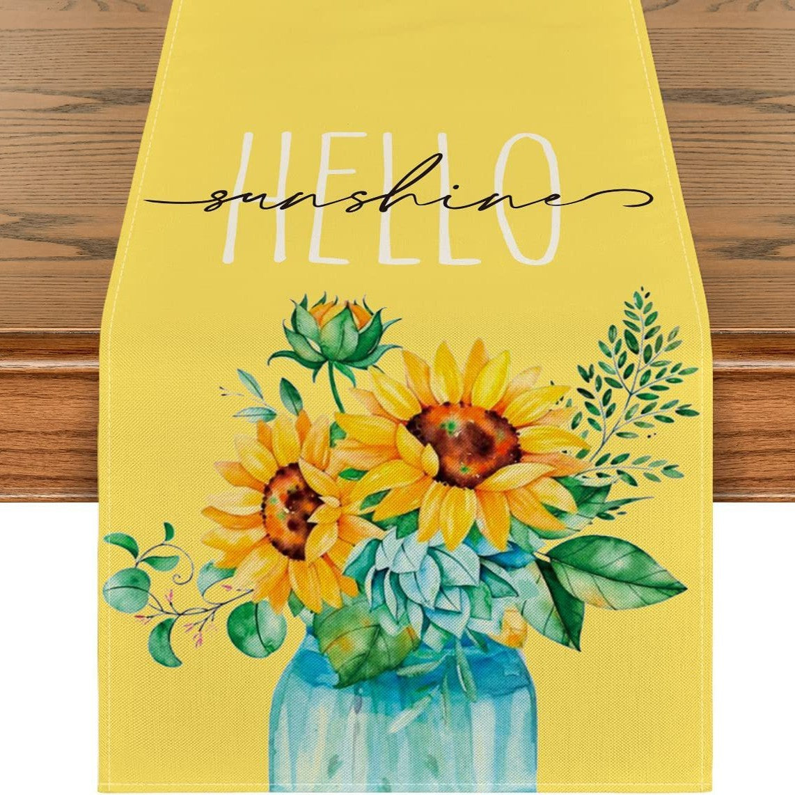 Linen Table Runner Pastoral Flower Lemon Summer Home Dining Table Outdoor Decoration Printed Tablecloth Table Runner