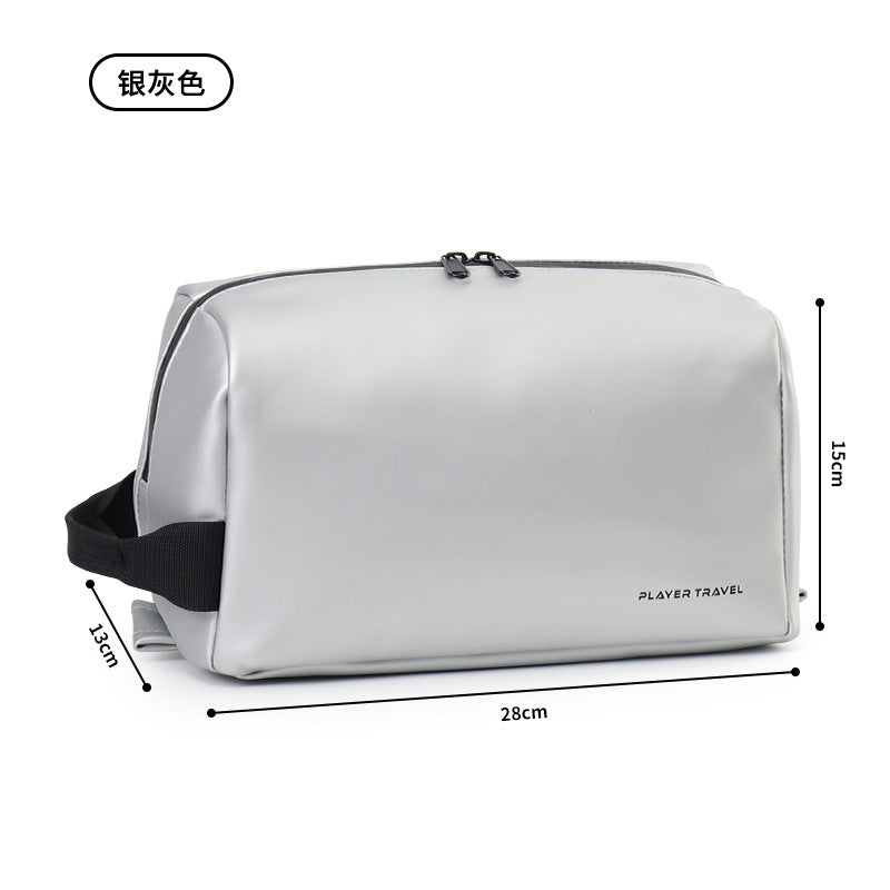 Leather Swimming Storage Bag Wet and Dry Separate Bag Men's Waterproof Portable Double-Layer Handbag Storage Bag Swimming Equipment