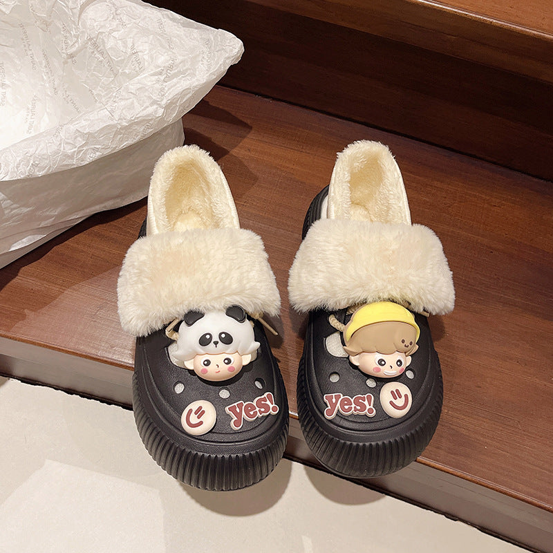 2025 New Cotton Slippers Removable Women's Winter Home Warm Fleece-Lined Home Plush Cotton Slippers Cute Slippers