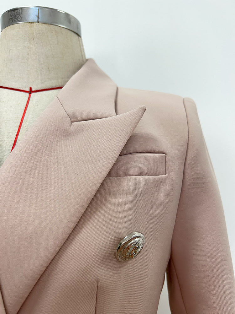 In Stock 2026 Export Star High-End Premium European and American Style Blazer with Metal Lion Head Buttons Double-Breasted Small Suit