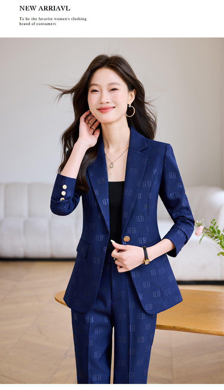 High-End Fashion Letter Printed Suit Suit for Women Spring & Fall 2025 New Design Exquisite Suit Two-Piece Set