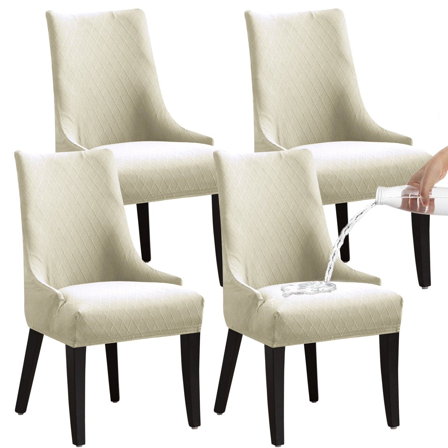 Cross-border hot sale rhombus jacquard waterproof small armchair cover solid color one-piece elastic chair cover dining chair cover wholesale