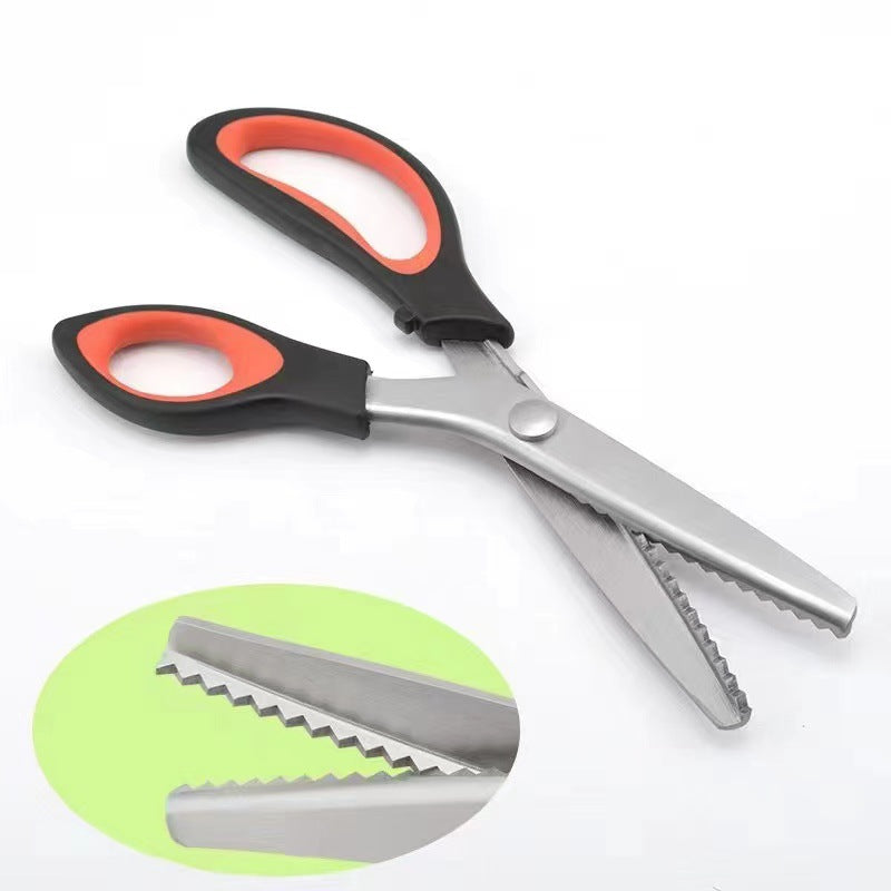Handmade DIY Triangle Sawtooth Hair Cutter Tailor Scissors Handmade Lace Cutter Wave Cut Lace Household Scissors