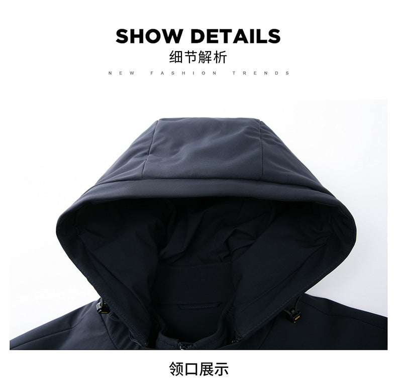 2024 Winter Hooded Business Cotton-padded Coat Men's Cotton-padded Coat New Thickened Warm Trendy Brand Casual Silk Cotton-padded Coat Jacket