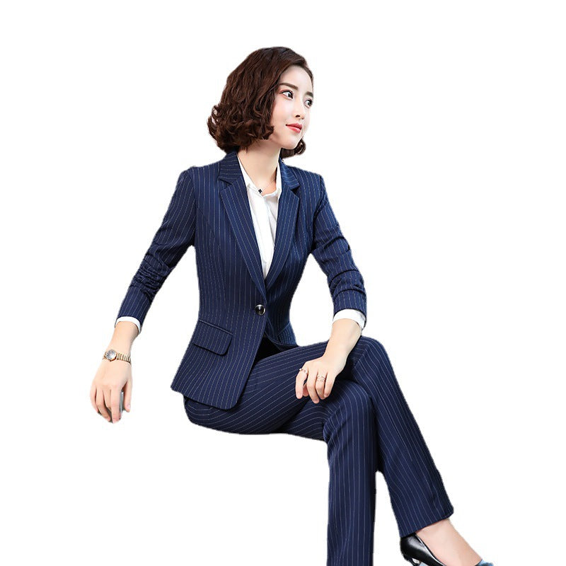Cross-border Business Wear Women's suit Women's Early Spring New Striped OL Suit Elegant Work Clothes Business Dress Suit