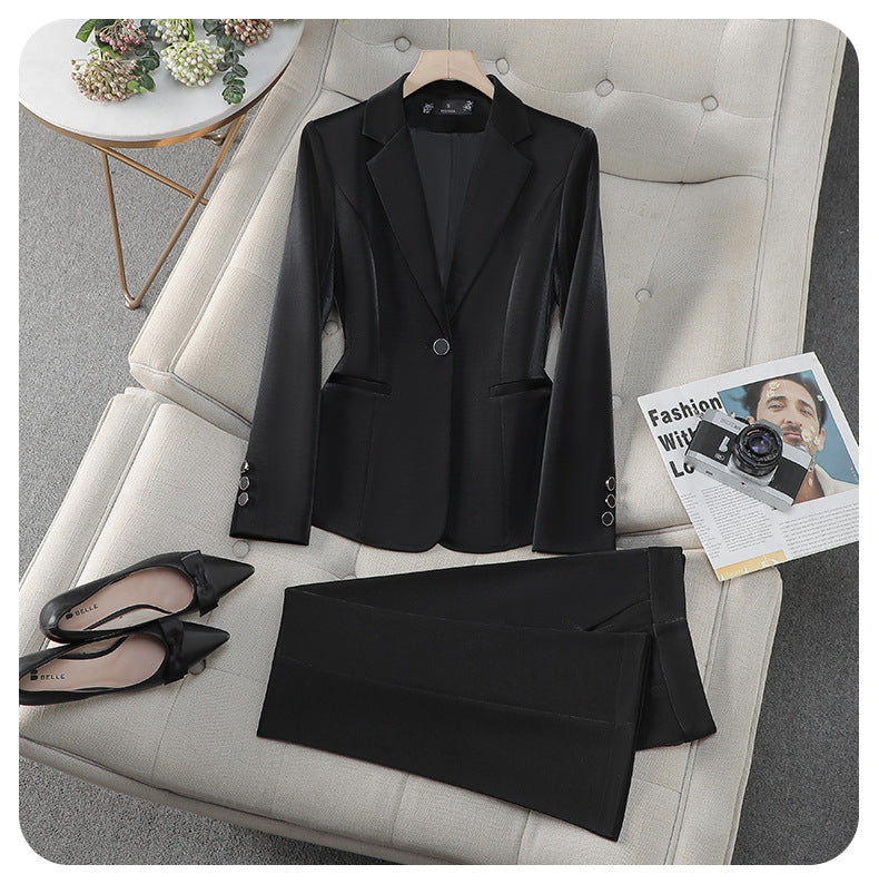 Cross-Border Pink Suit Set for Women, New Spring and Autumn Style, High-End Korean Style, Elegant Casual Business Attire, Small Suit Jacket