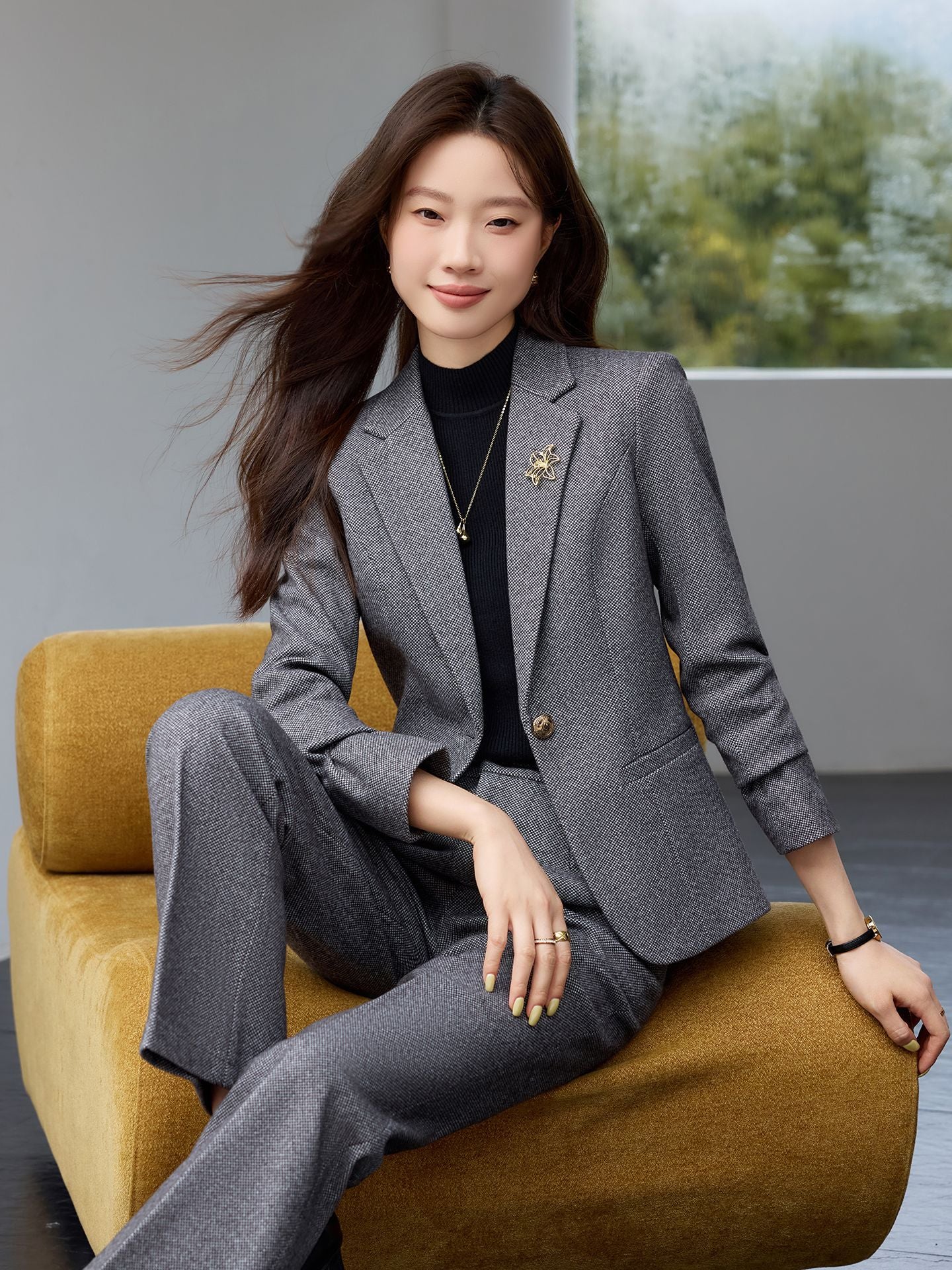 Cross-Border High-End Women's Suit Set, New Autumn Style, Professional Formal Wear, High-End, Elegant, Fashionable Workplace Suit Jacket