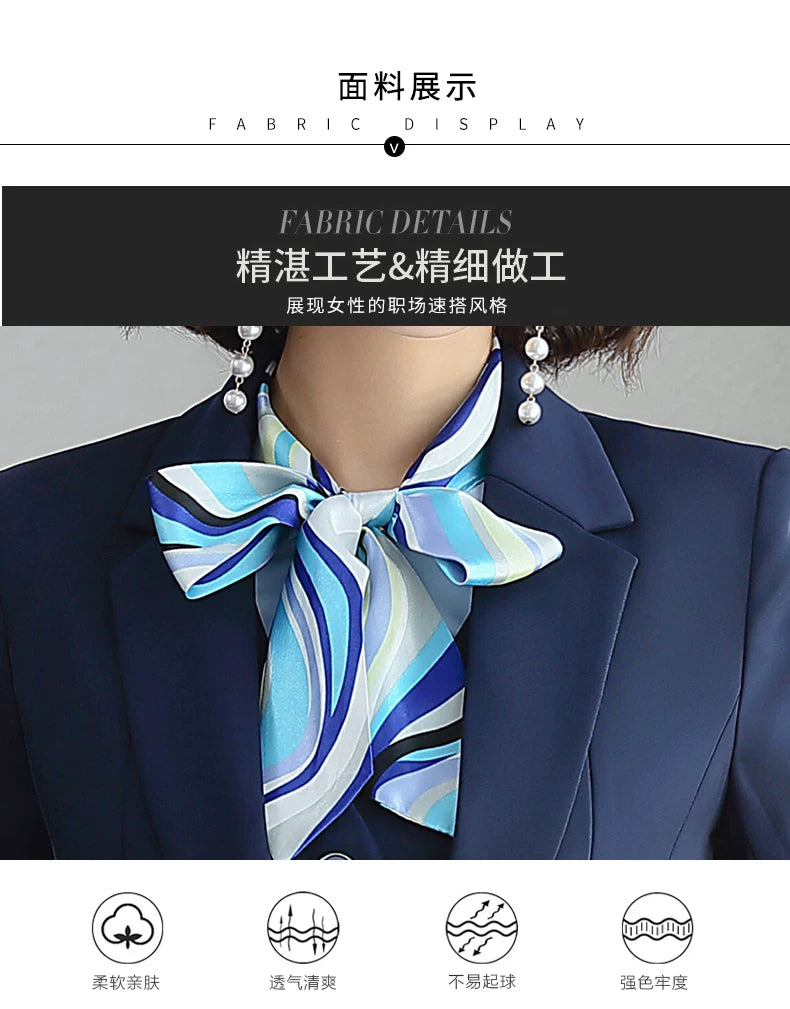 Three-piece suit overalls manager interview formal attire front desk beauty salon business attire bank mobile vest uniform