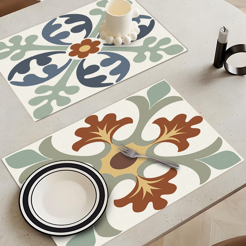 Temu Cross-Border New Product Ins Style Small Fresh Placemat Digital Printing Square Insulation Mat Restaurant Table Mat Wholesale