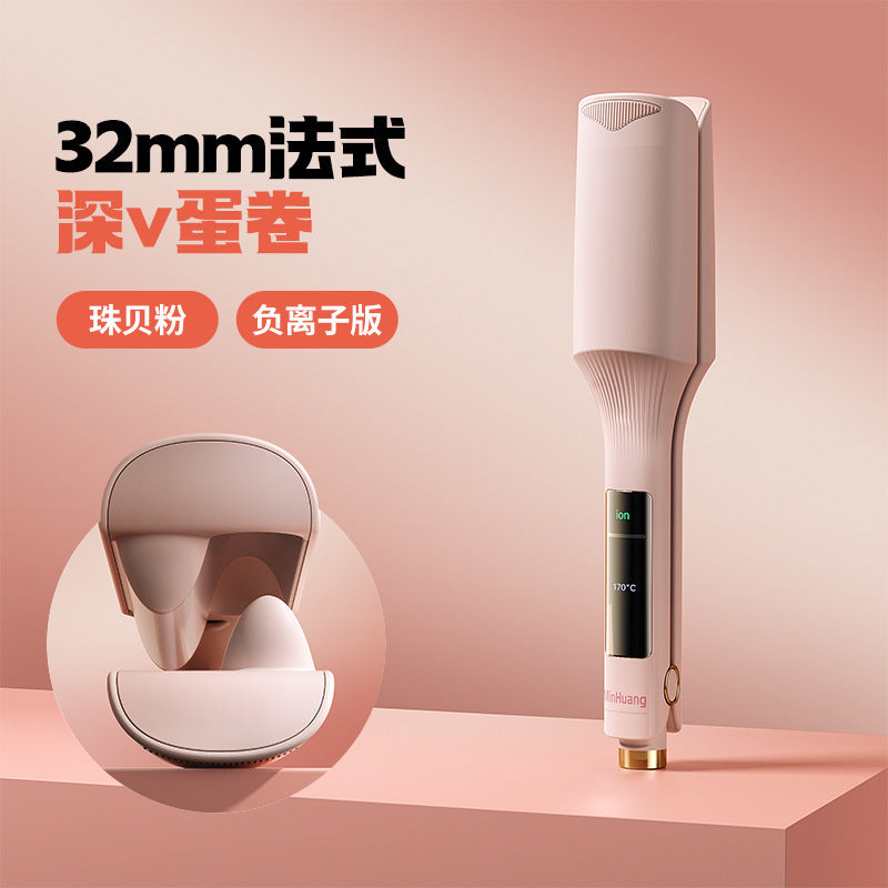 Deep U egg roll egg roll head curling stick automatic 32mm water ripple instant noodles short wool roll fluffy splint artifact