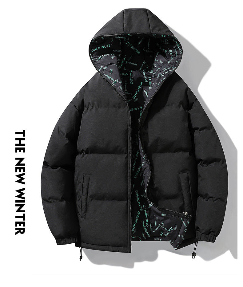 2025 New Trendy Brand Plus Size Cotton Jacket Couple Style Reversible Hooded Loose Winter Thick Warm Coat