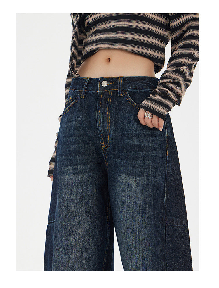 Yc & American Retro Loose Wide-Leg Pants Autumn and Winter Versatile Scimitar Pants Drapey Sickle Jeans Women's New Style