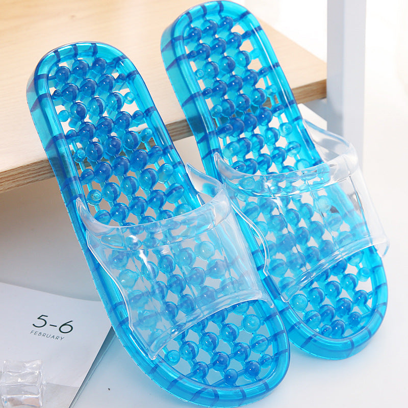 Bath Slippers Massage Plastic Hollow Leakage Bathroom Slippers Women's Summer Indoor Men's Autumn Household Massage Slippers