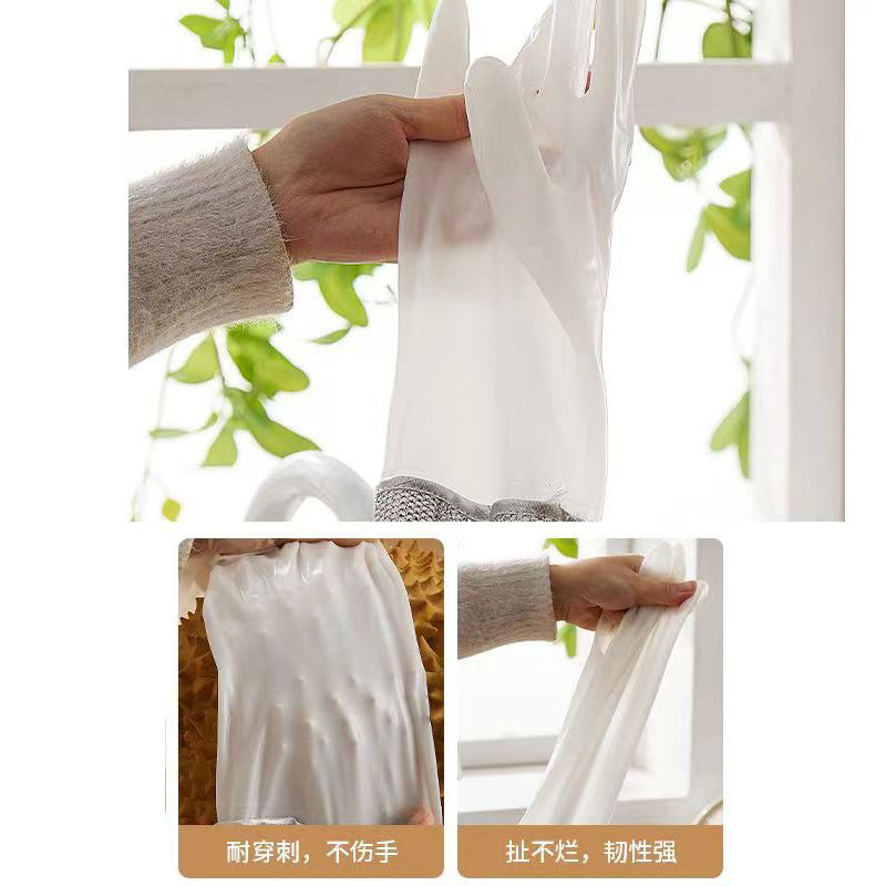 Kitchen Wear-resistant Anti-scalding Non-injuring Pot Steel Wire Gloves Five-finger Silver Wash Bowl Gloves Heat-insulated Oil-removing Waterproof Gloves