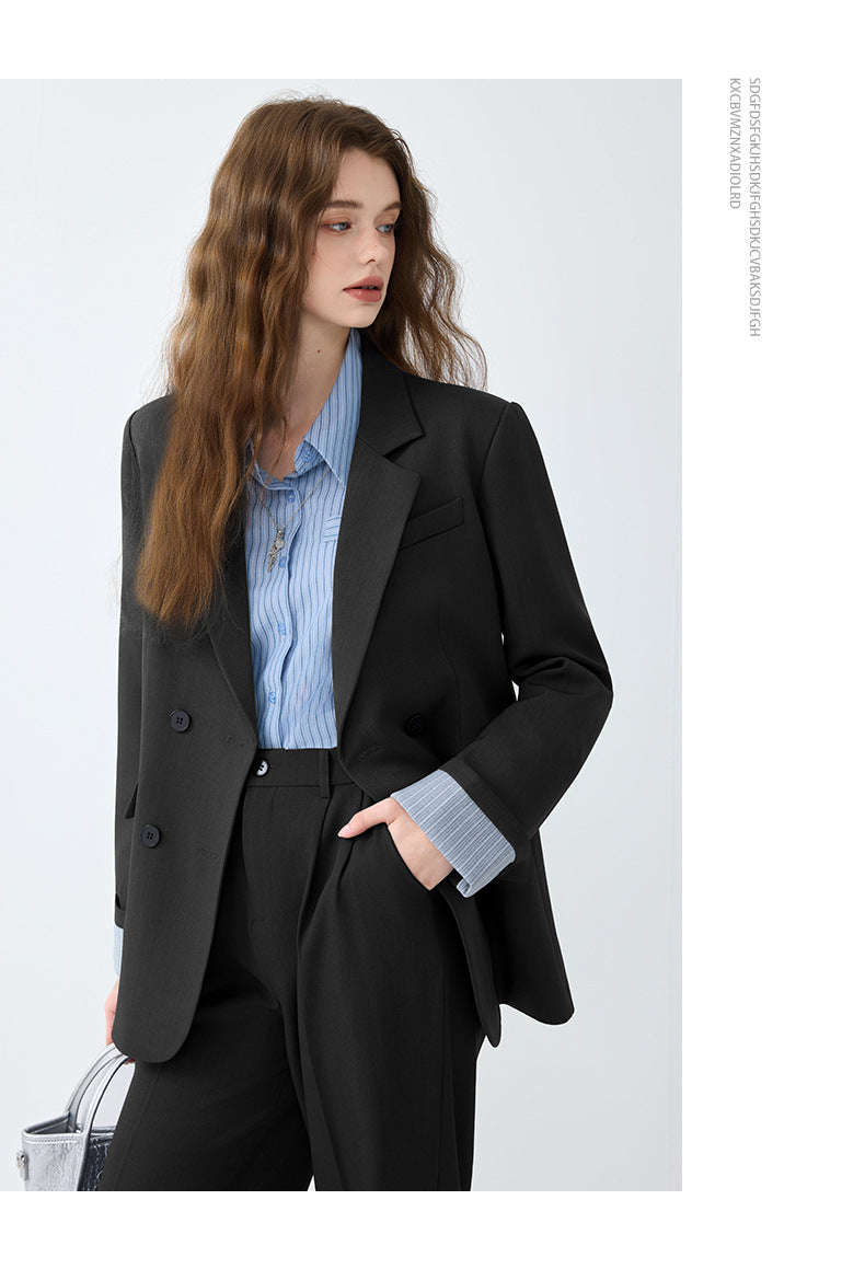 Cross-Border 2025 Blazer for Women Korean Drama Heroine Outfit Professional Formal Suit Casual Black High-End Commuting