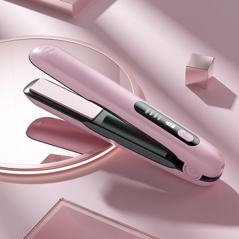 USB rechargeable wireless hair straightener straight curling iron dual-purpose curling iron portable straight plate splint hair straightener