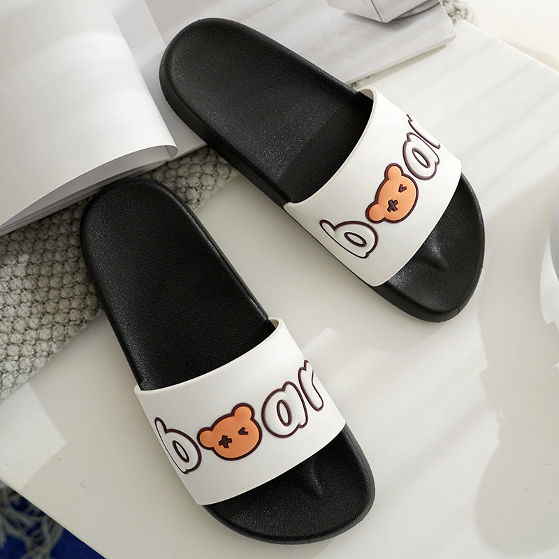 Women's Home wear-resistant slippers indoor bathroom non-slip slippers couple outdoor casual cartoon cute sandals