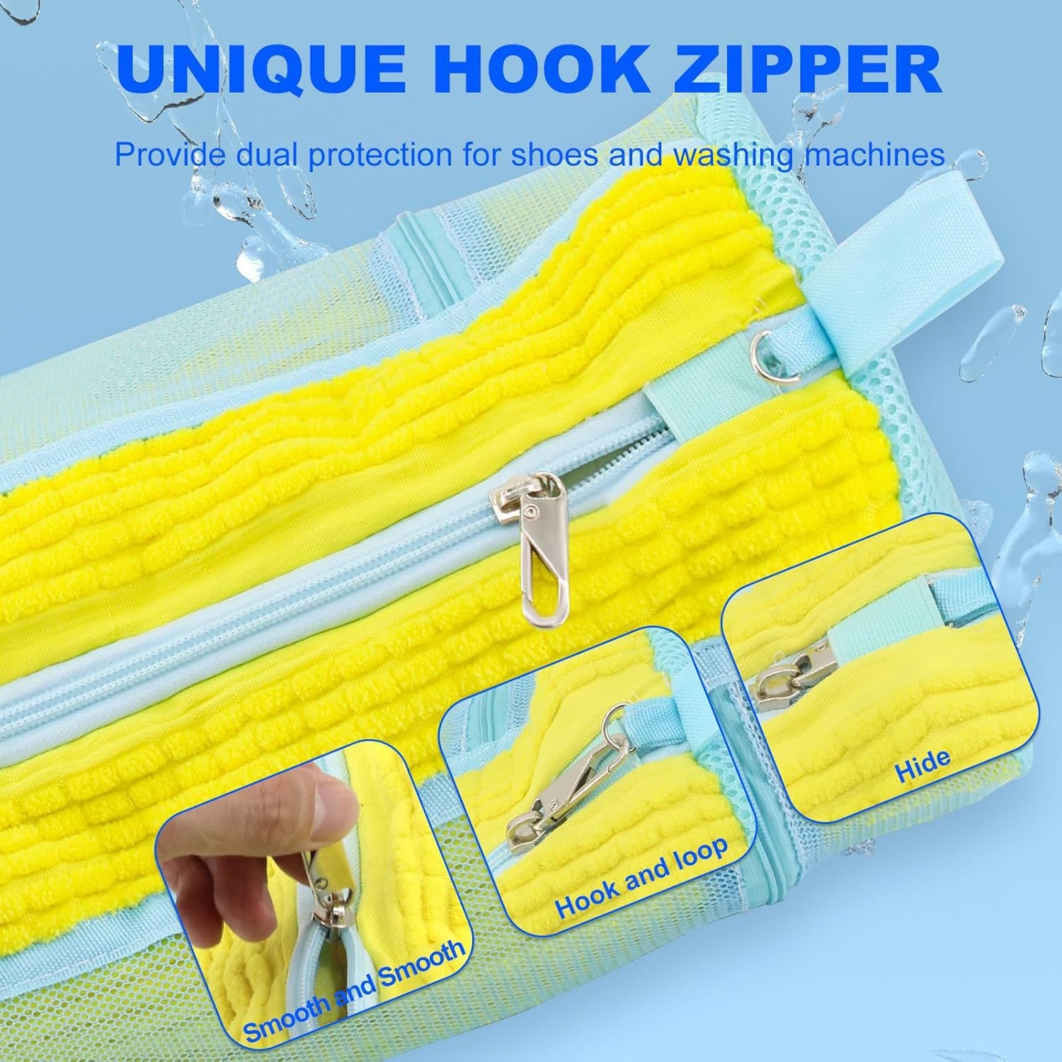 New Amazon Shoe Washing Bag with Lock, Single-Sided Mesh Chain for Laundry, Thickened Lazy Shoe Washing Bag, Machine Washable