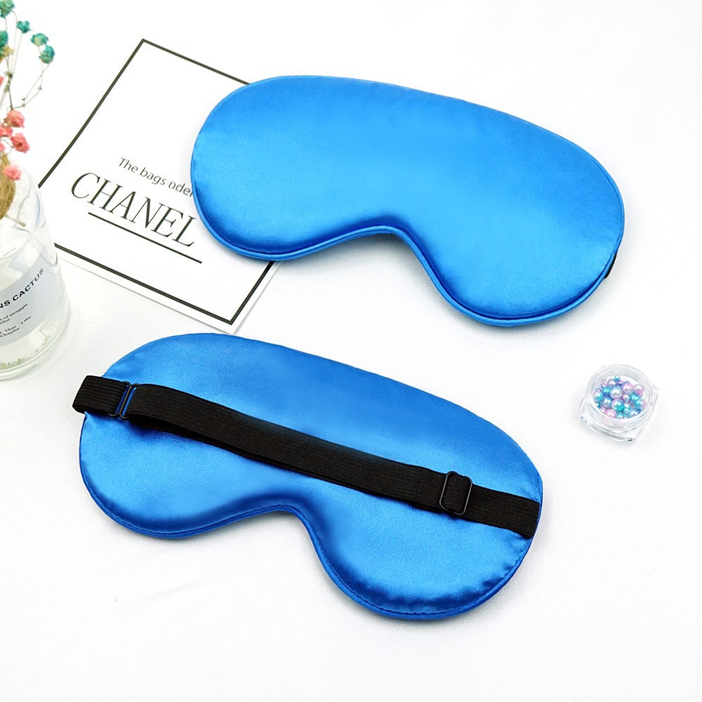 Cross-Border Wholesale Imitation Silk Eye Mask, Light-Blocking, Non-Pressing on the Eyes, Travel and Sleeping Eye Mask, Breathable Sleep Eye Mask, Adjustable