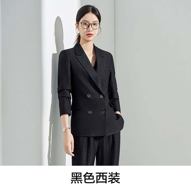 Blue Classy Professional Suit Suit for Women 2025 Spring & Fall New Style Workplace Formal Wear Elegant Work Clothing Three-Piece Suit