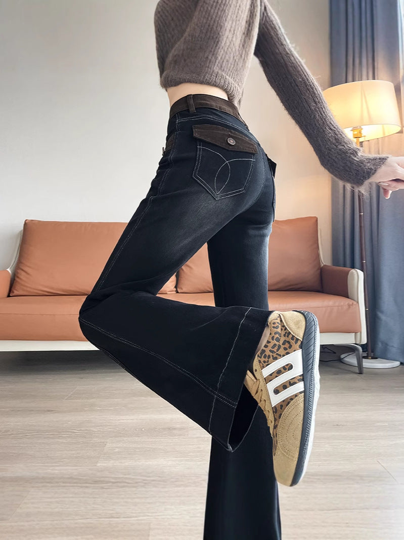 High-Waisted Flared Jeans for Women, Spring and Autumn 2026 New Style, Trendy Design, Flattering and Slimming Bell-Bottom Pants