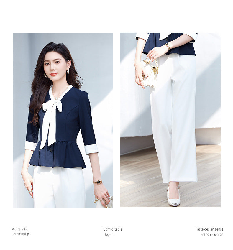 High-End Elegant Professional Interview Suit Fashion Age-Reducing Petite Fashion Suit Height-Enhancing Workwear Pants for Women