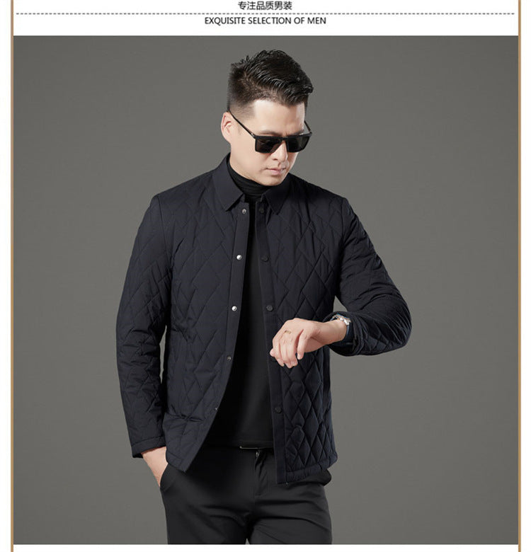 24 Winter Men's Cotton Jacket for Young and Middle-Aged, Casual Trendy Warm Silk Cotton Coat, Casual Outerwear for Men