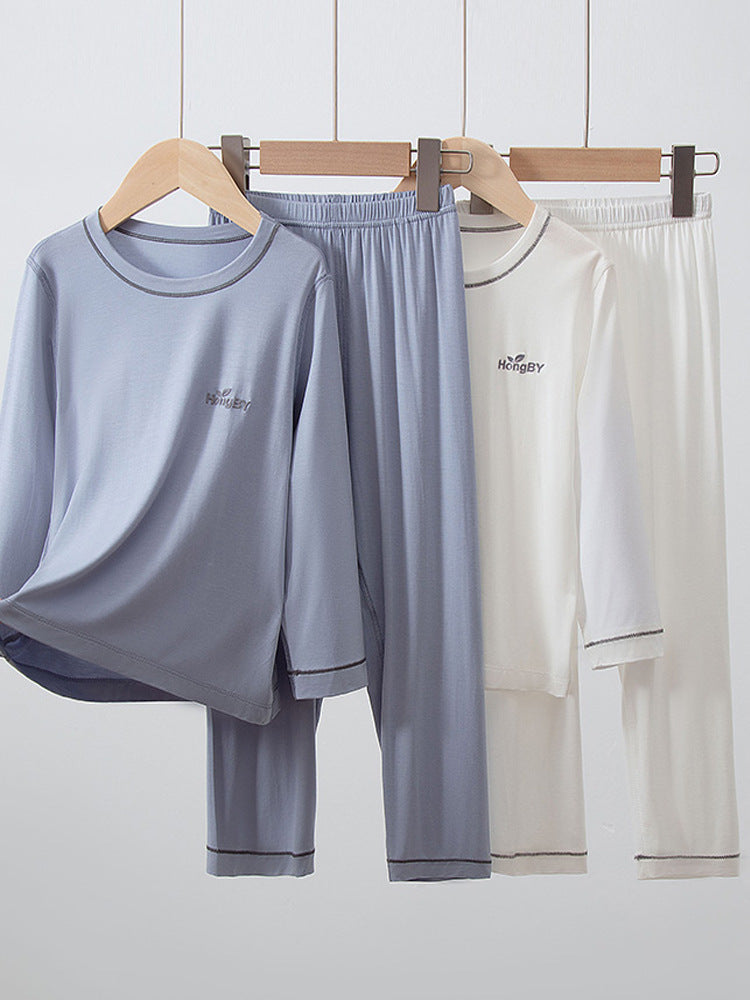 Summer Boys' Short-sleeved Shorts Modal Children's Pajamas Girls' Parent-child Home Clothes suit Children's Air-conditioning Clothes