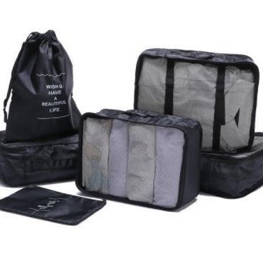 Travel Storage Bag Eight-Piece Storage Bag Waterproof Oxford Cloth Business Trip Makeup and Toiletry Classification Storage Set