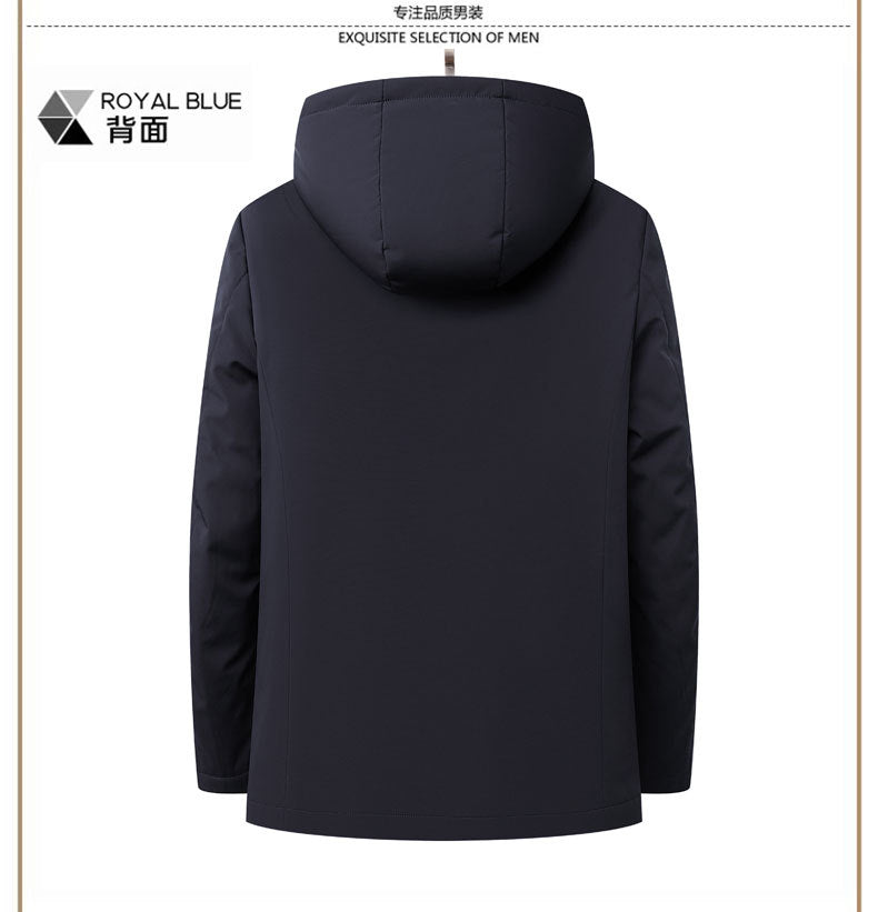 2024 Autumn and Winter Men's Thickened Warm Jacket for Middle-aged and Elderly Dads with Lapel Casual Detachable Liner Cotton-padded Jacket