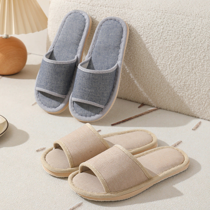 Linen Slippers for Women in Spring & Fall Seasons Indoor Household Cotton and Linen Slippers for Home Non-Slip Summer Male Couple Wholesale