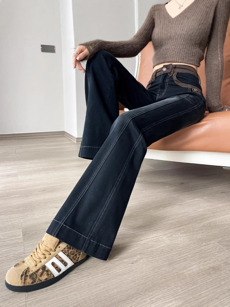 High-Waisted Flared Jeans for Women, Spring and Autumn 2026 New Style, Trendy Design, Flattering and Slimming Bell-Bottom Pants