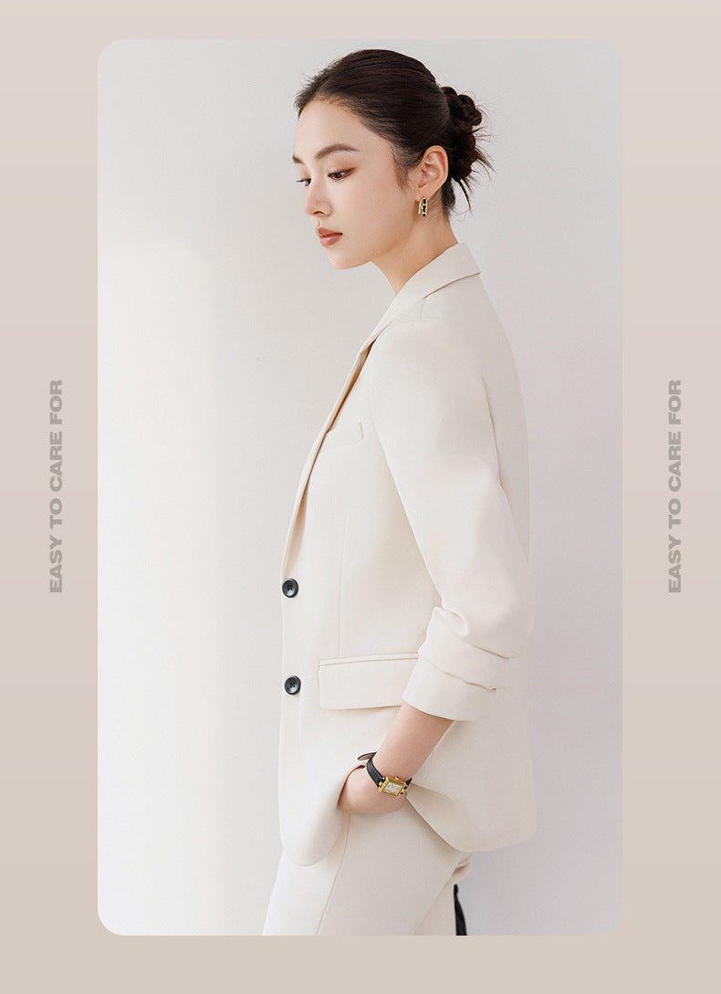 Cross-Border Off-White Blazer for Women, High-End Spring New Style Professional Suit, Fashionable and Elegant Formal Workwear