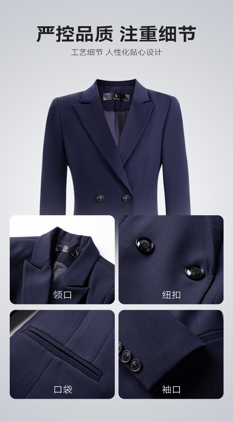 Cross-Border High-End Professional Blazer Suit for Women, Hotel Front Desk Uniform, Jewelry Store Workwear, Spring and Autumn