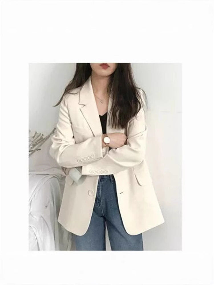 Commuting Style Blazer for Women 2025 Korean Version Spring and Autumn Loose Long-Sleeved Suit Jacket Versatile Korean Style Commuting