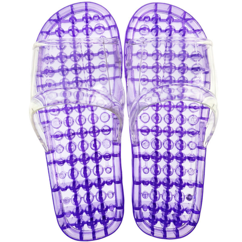 Bath Slippers Massage Plastic Hollow Leakage Bathroom Slippers Women's Summer Indoor Men's Autumn Household Massage Slippers